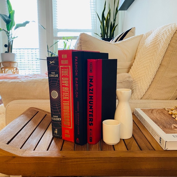 Frugal Addicts Home Other - Red Black & Gold Aesthetic (4) Book Decor Bundle